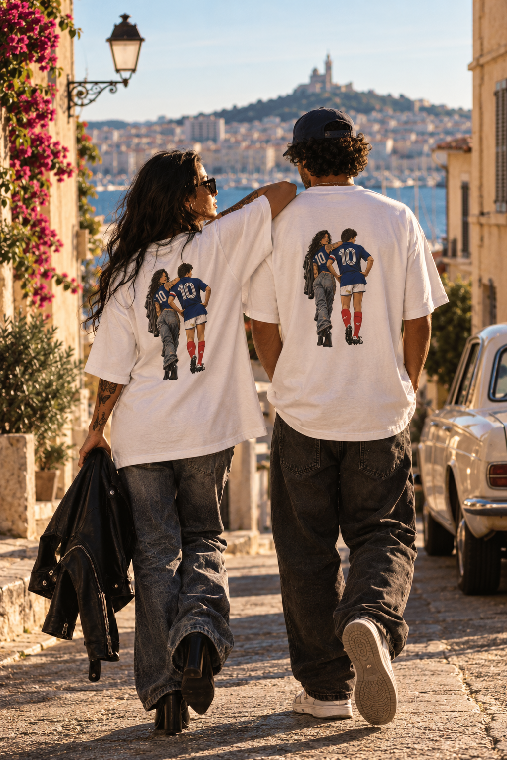 T-shirt oversize unisexe 100% coton cardé - JACKIE & MICHEL PLATINI
