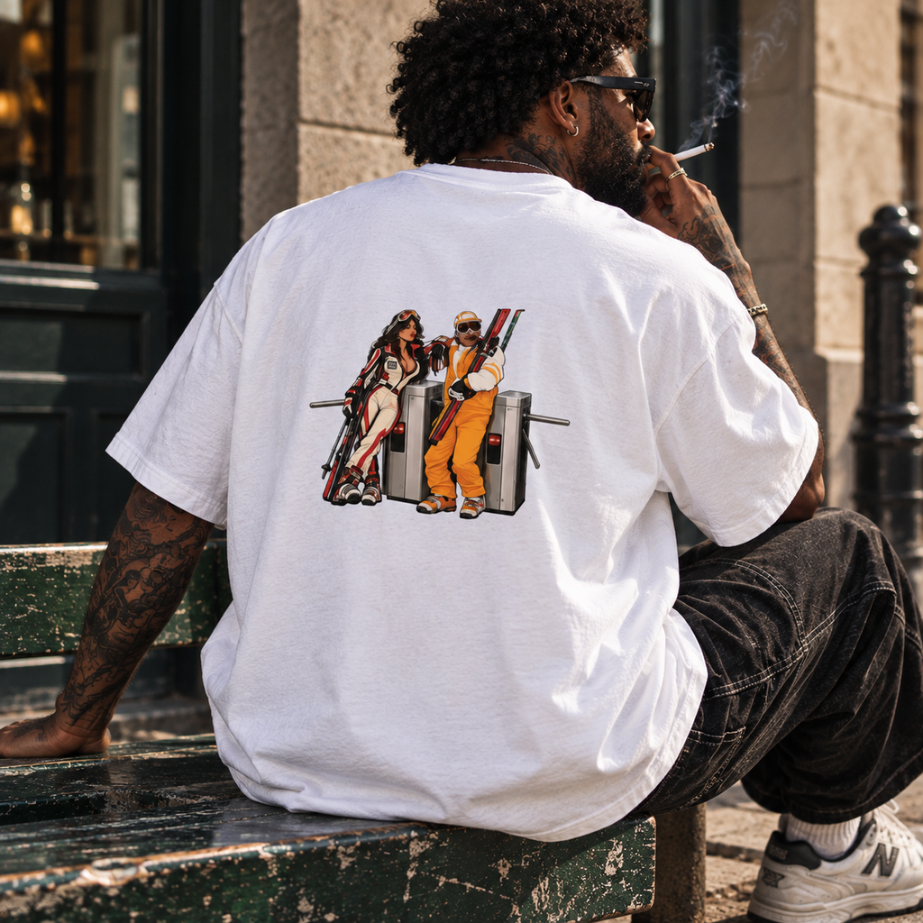T-shirt oversize unisexe 100% coton cardé - JACKIE & MICHEL BLANC